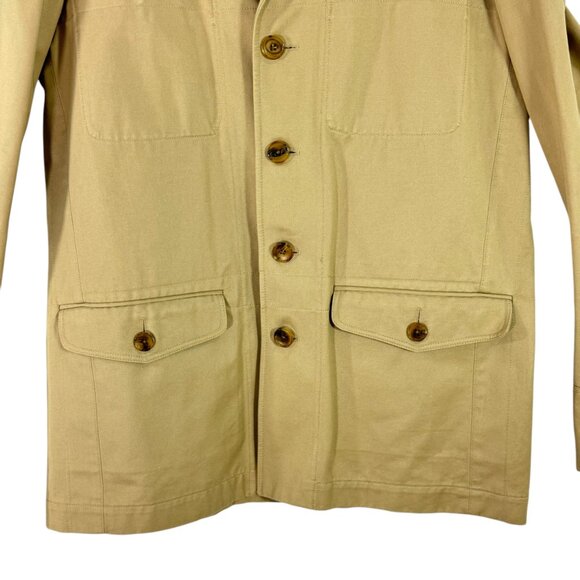 LOUIS VUITTON Beige Cotton Men's Blazer Military Jacket Marked as "56" - Picture 4 of 16